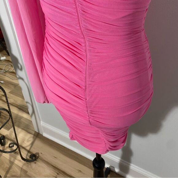 Hello Molly Party It Up Pink Bodycon One Shoulder Dress - Picture 6 of 11
